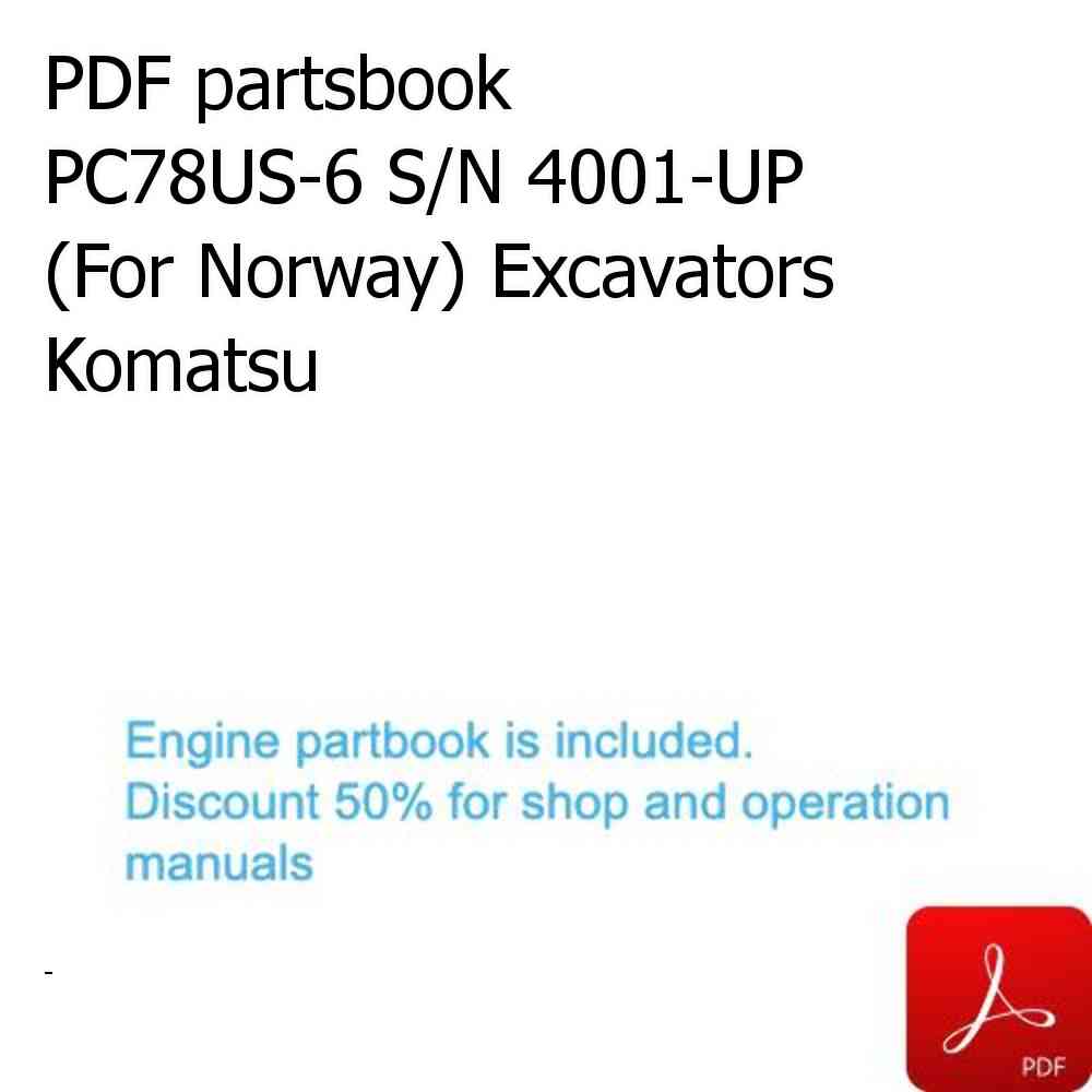 PDF partsbook PC78US-6 S/N 4001-UP (For Norway) Excavators Komatsu