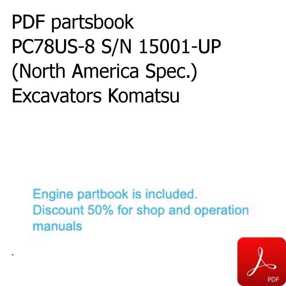 PDF partsbook PC78US-8 S/N 15001-UP (North America Spec.) Excavators Komatsu