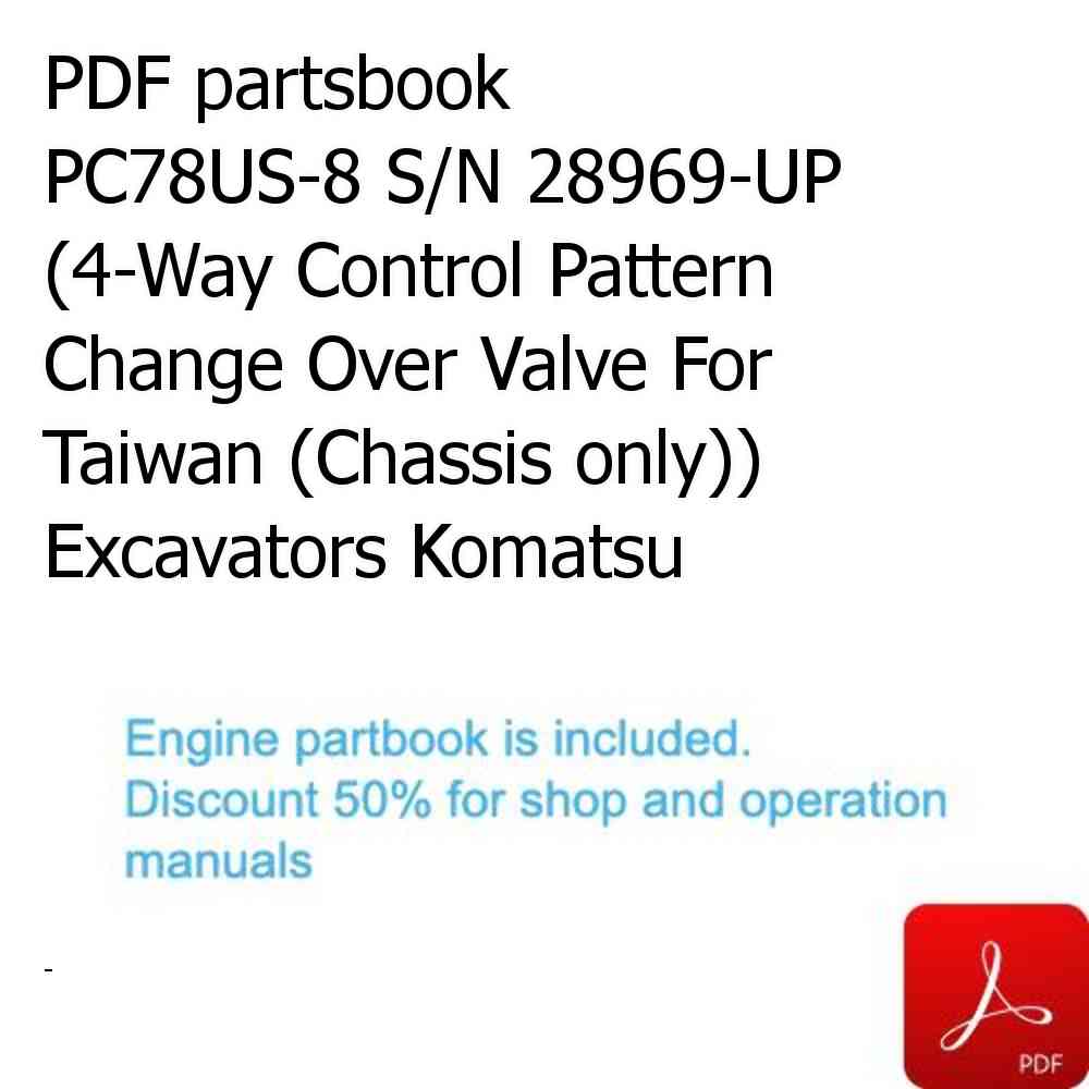 PDF partsbook PC78US-8 S/N 28969-UP (4-Way Control Pattern Change Over Valve For Taiwan (Chassis only)) Excavators Komatsu