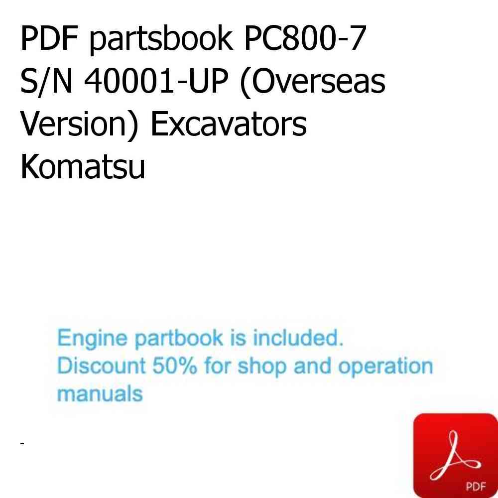 PDF partsbook PC800-7 S/N 40001-UP (Overseas Version) Excavators Komatsu
