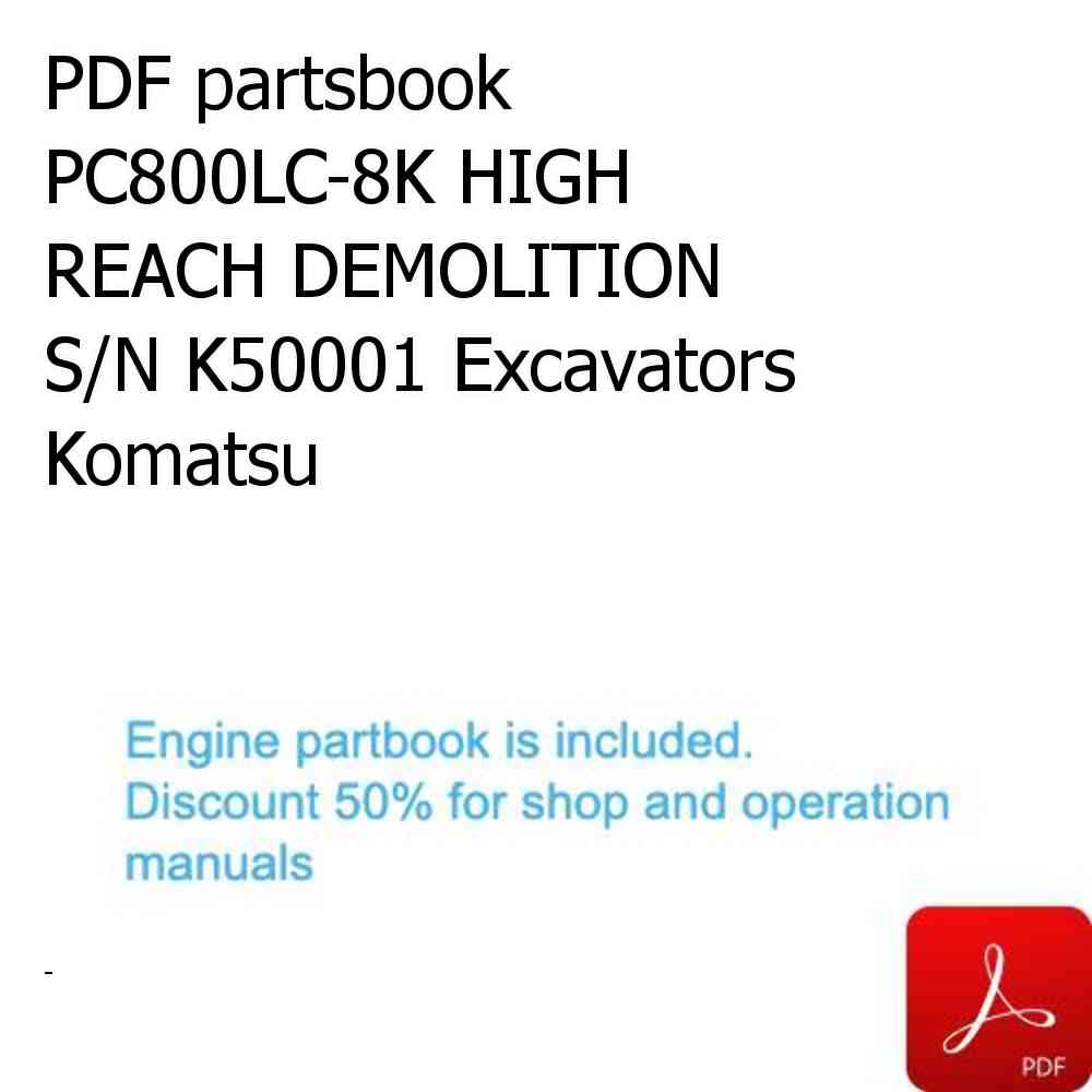 PDF partsbook PC800LC-8K HIGH REACH DEMOLITION S/N K50001 Excavators Komatsu