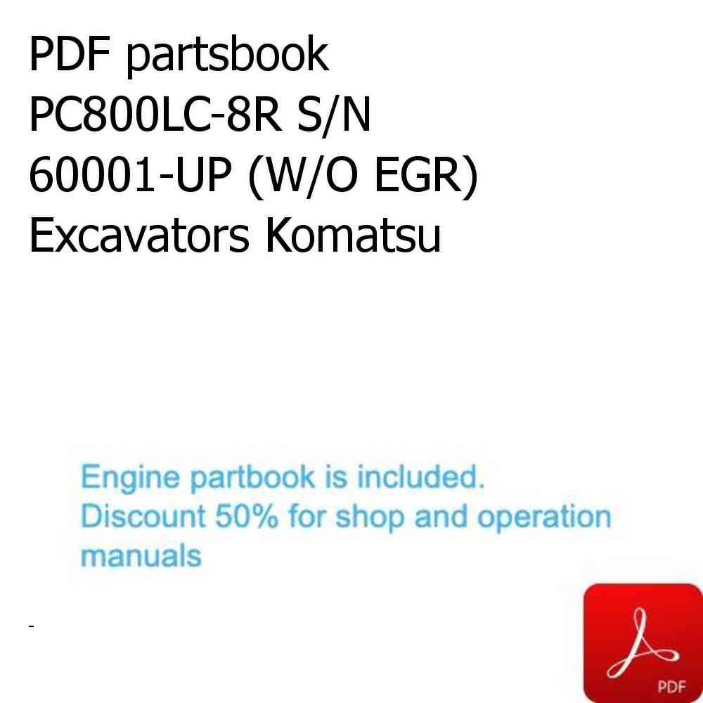 PDF partsbook PC800LC-8R S/N 60001-UP (W/O EGR) Excavators Komatsu