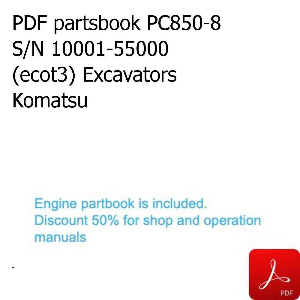 PDF partsbook PC850-8 S/N 10001-55000 (ecot3) Excavators Komatsu