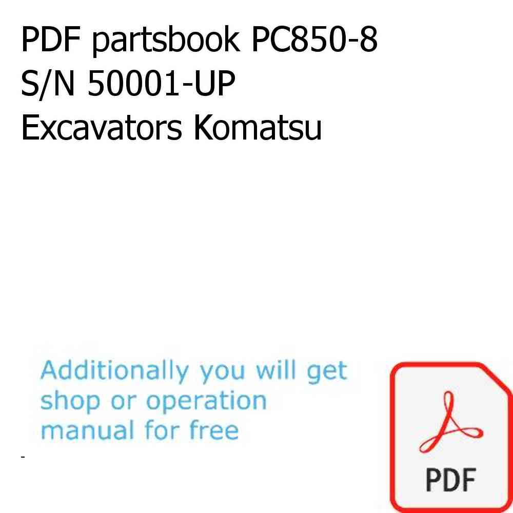 PDF partsbook PC850-8 S/N 50001-UP Excavators Komatsu