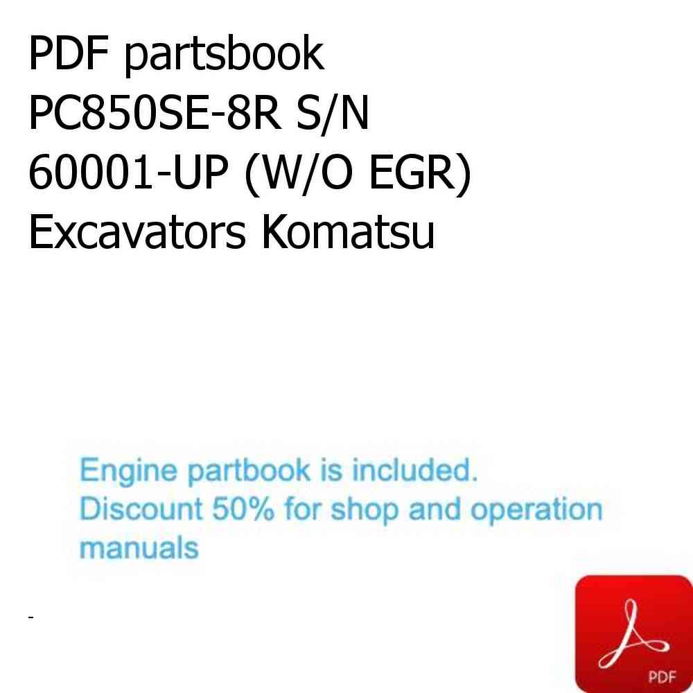 PDF partsbook PC850SE-8R S/N 60001-UP (W/O EGR) Excavators Komatsu