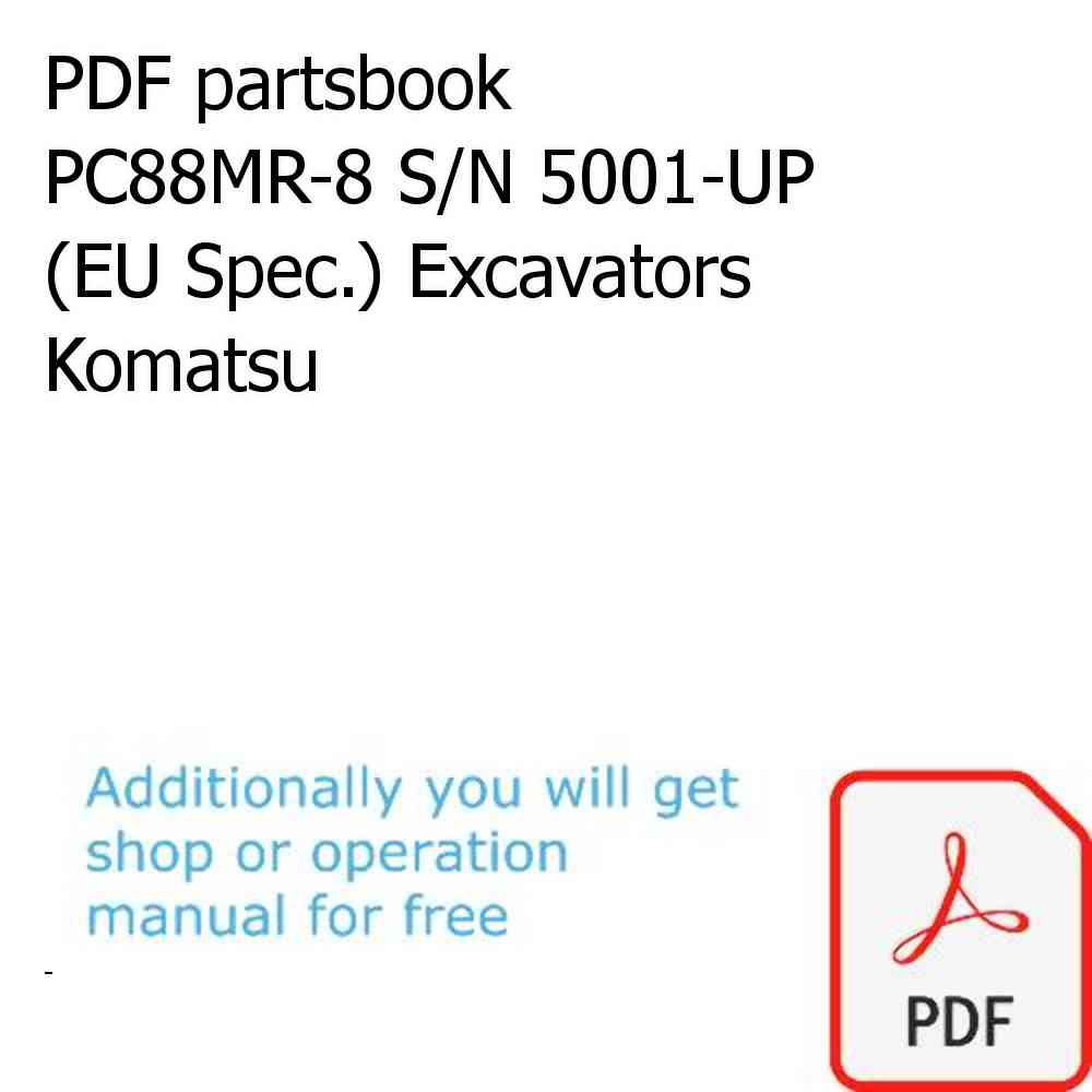 PDF partsbook PC88MR-8 S/N 5001-UP (EU Spec.) Excavators Komatsu