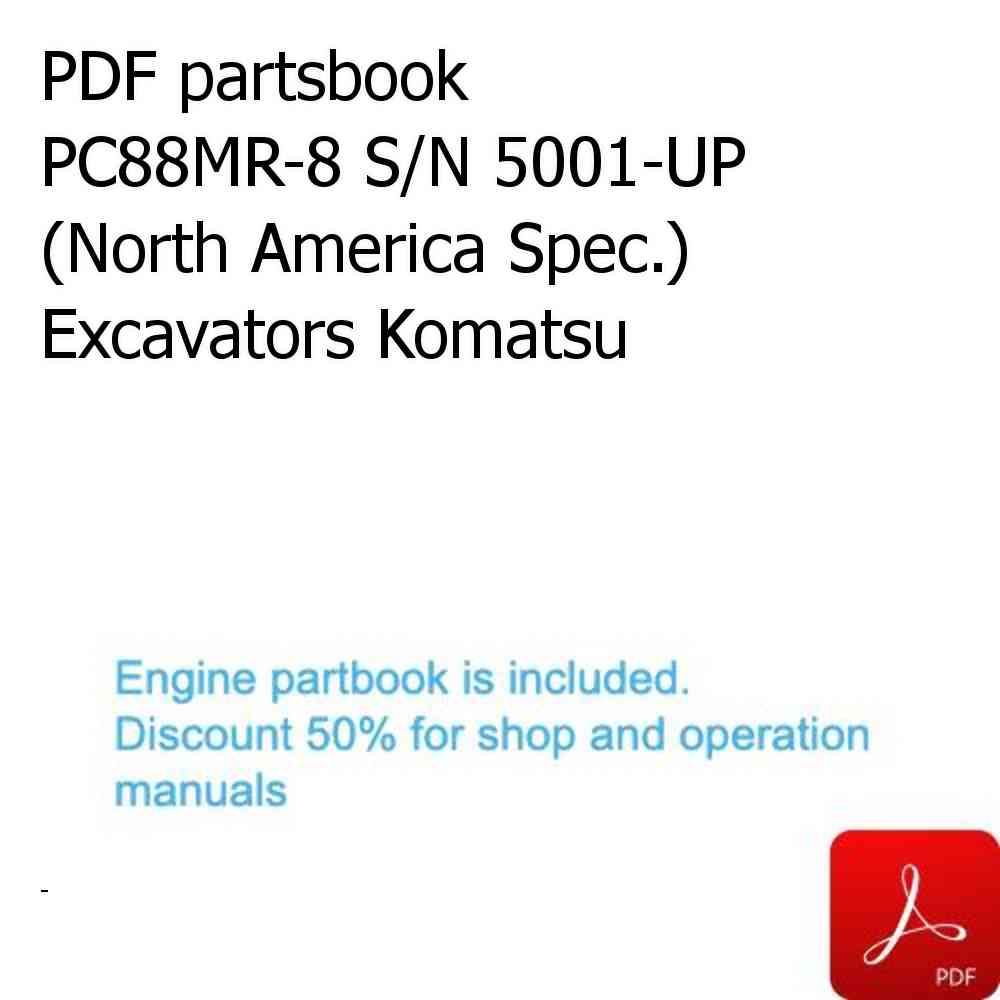 PDF partsbook PC88MR-8 S/N 5001-UP (North America Spec.) Excavators Komatsu