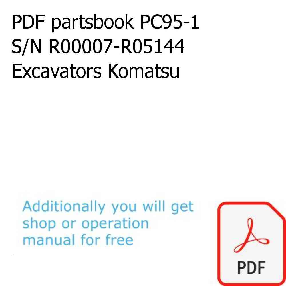 PDF partsbook PC95-1 S/N R00007-R05144 Excavators Komatsu