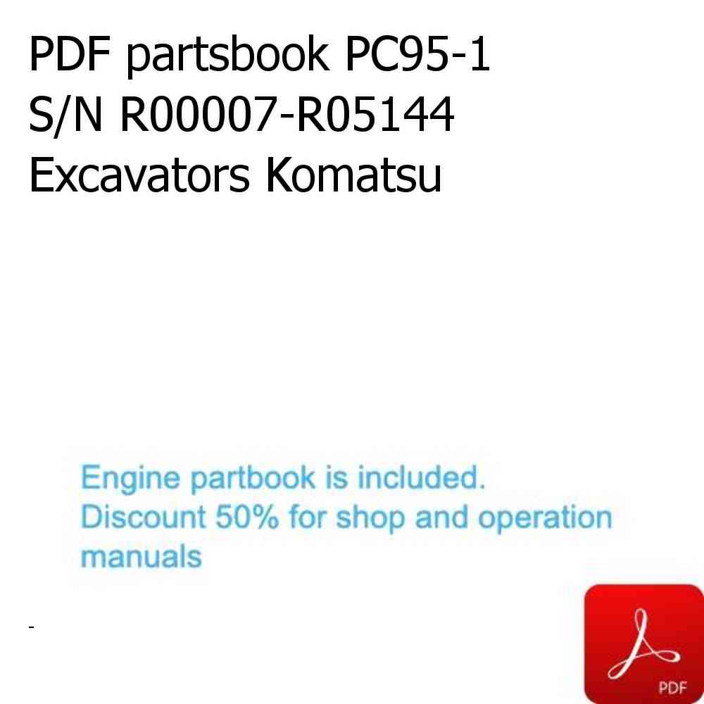 PDF partsbook PC95-1 S/N R00007-R05144 Excavators Komatsu