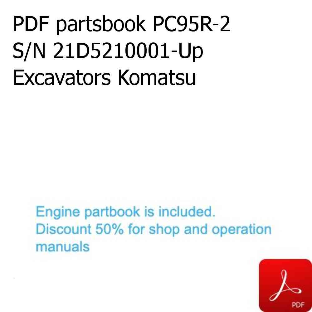 PDF partsbook PC95R-2 S/N 21D5210001-Up Excavators Komatsu