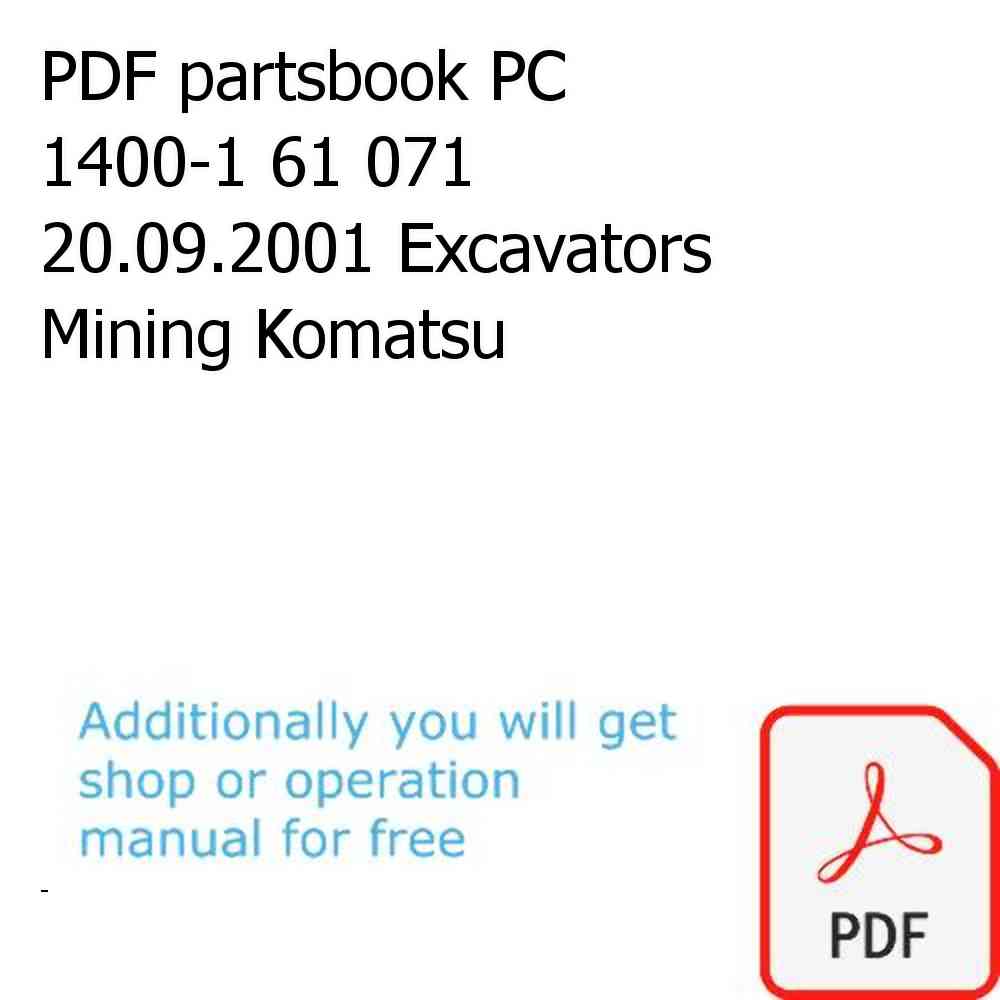 PDF partsbook PC 1400-1 61 071 20.09.2001 Excavators Mining Komatsu