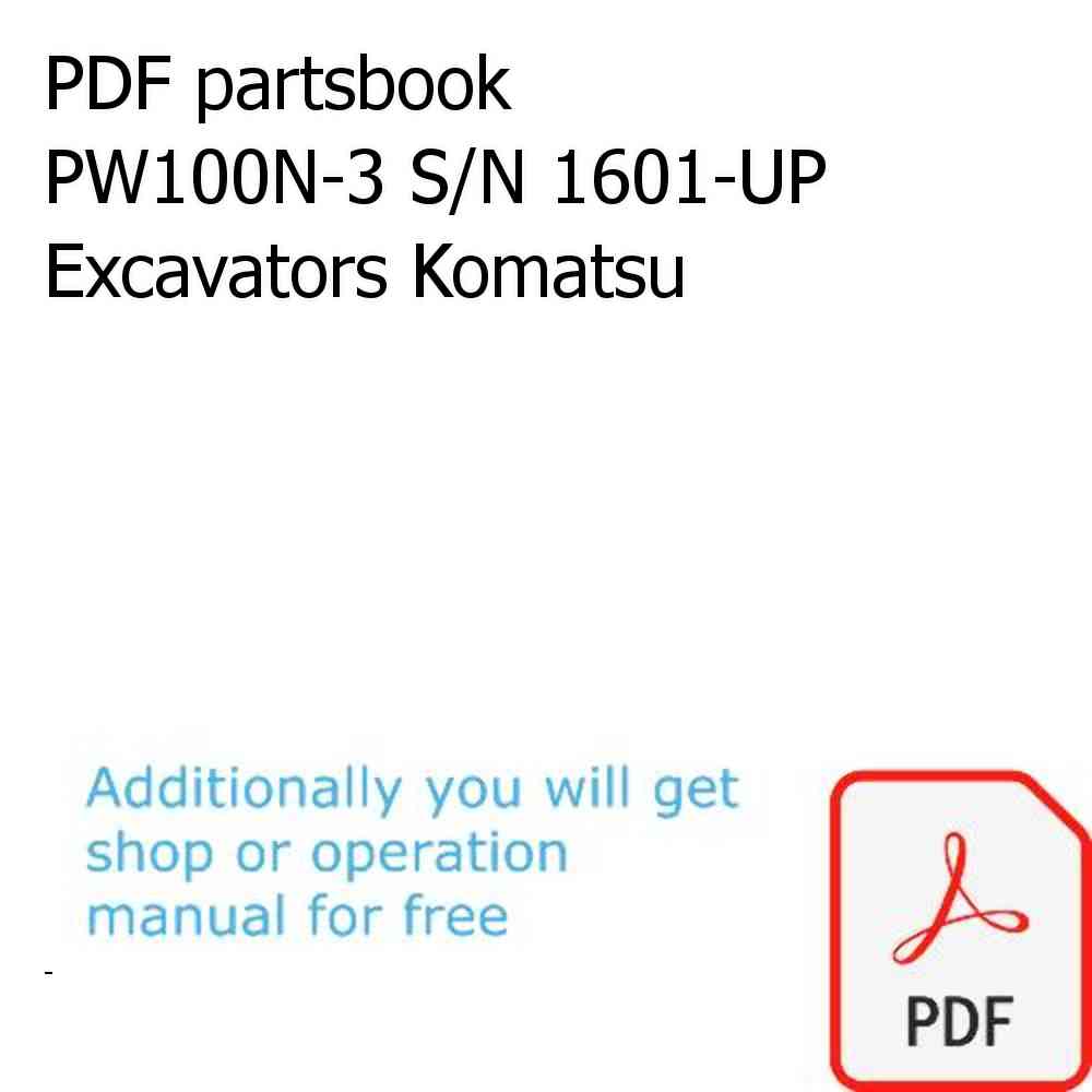 PDF partsbook PW100N-3 S/N 1601-UP Excavators Komatsu