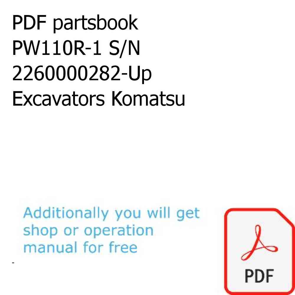PDF partsbook PW110R-1 S/N 2260000282-Up Excavators Komatsu