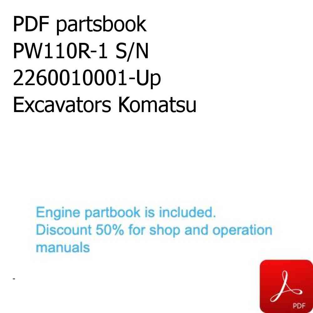 PDF partsbook PW110R-1 S/N 2260010001-Up Excavators Komatsu