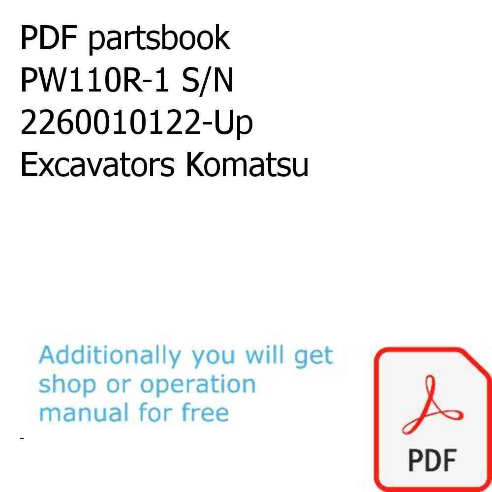 PDF partsbook PW110R-1 S/N 2260010122-Up Excavators Komatsu
