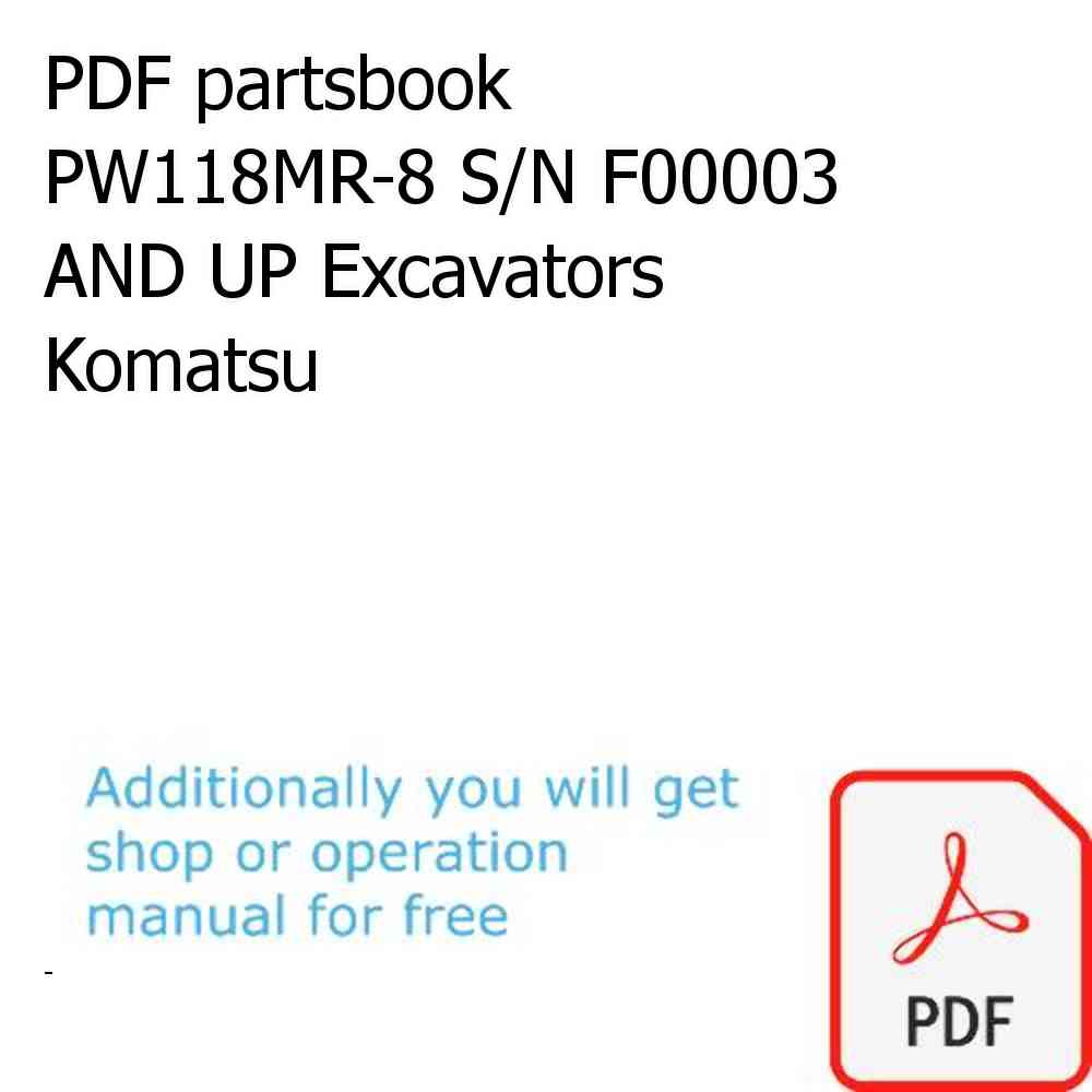 PDF partsbook PW118MR-8 S/N F00003 AND UP Excavators Komatsu