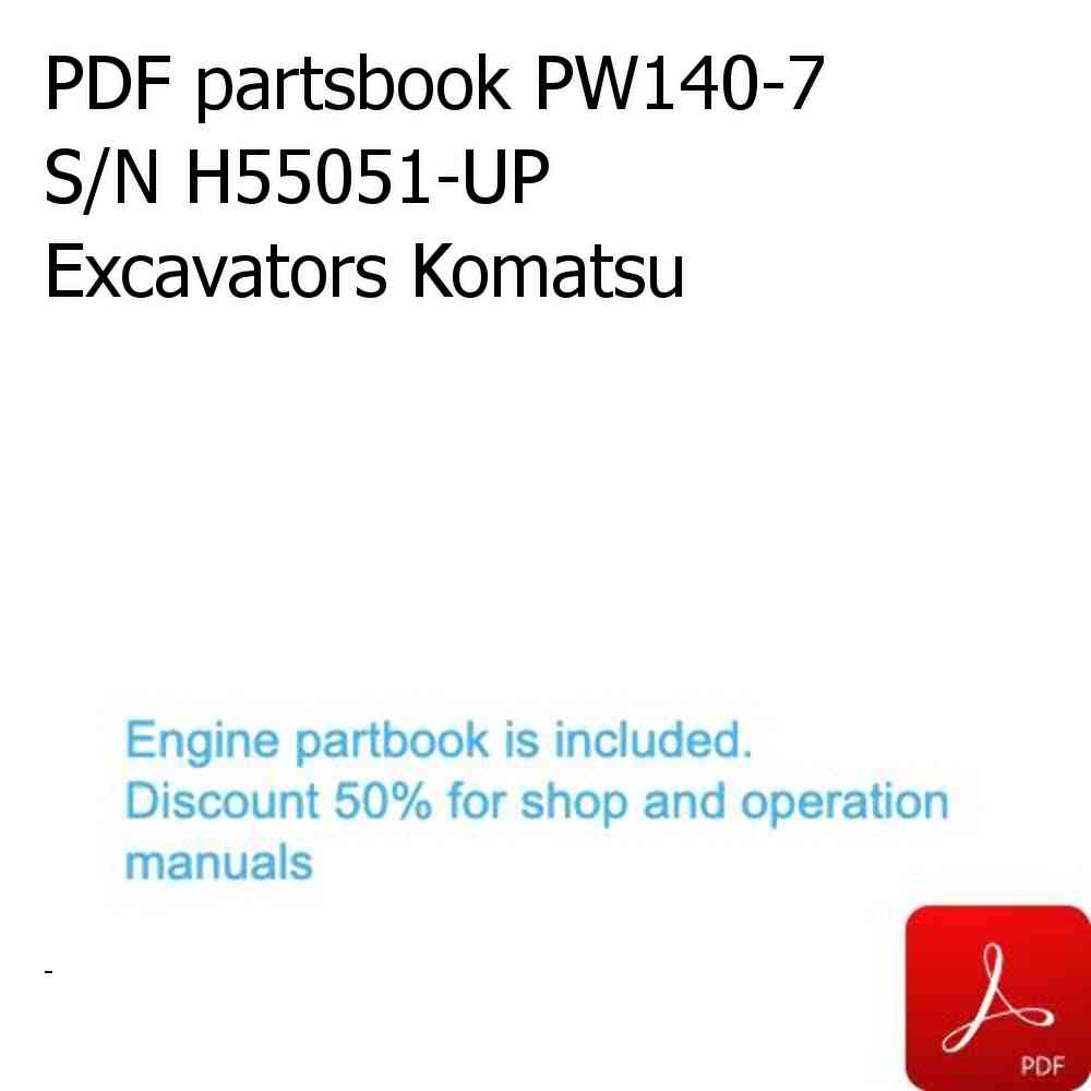 PDF partsbook PW140-7 S/N H55051-UP Excavators Komatsu