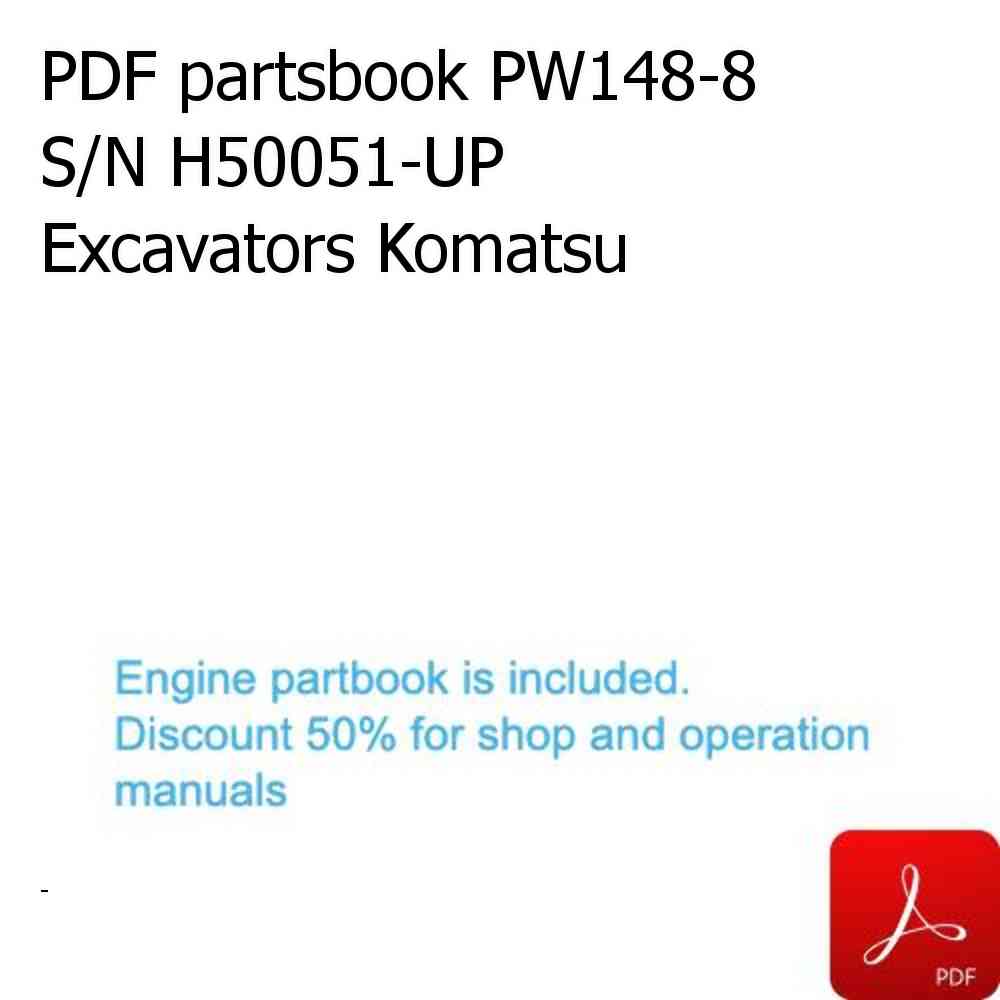 PDF partsbook PW148-8 S/N H50051-UP Excavators Komatsu