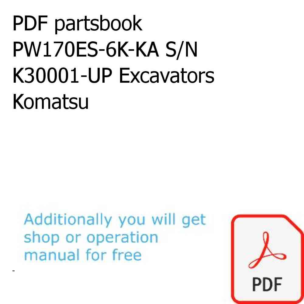 PDF partsbook PW170ES-6K-KA S/N K30001-UP Excavators Komatsu