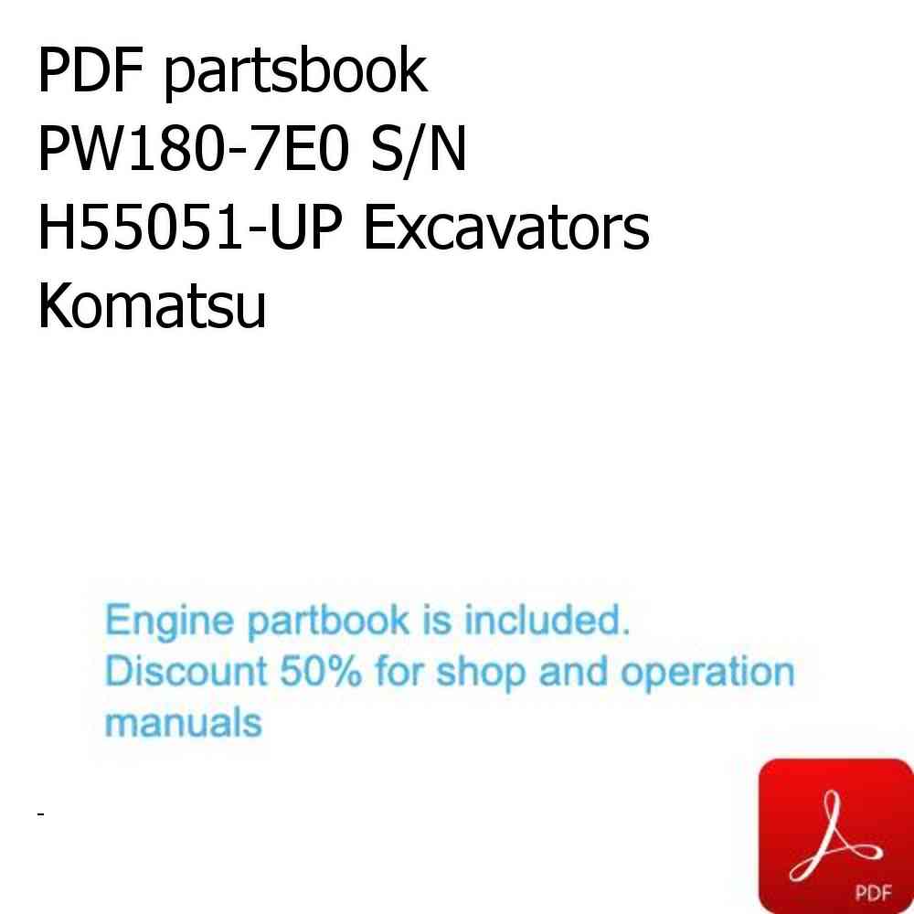 PDF partsbook PW180-7E0 S/N H55051-UP Excavators Komatsu