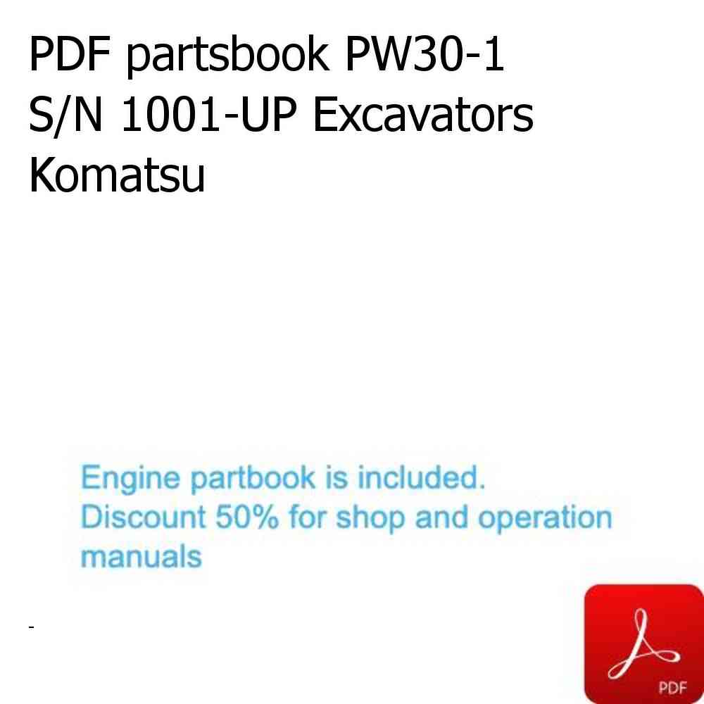 PDF partsbook PW30-1 S/N 1001-UP Excavators Komatsu