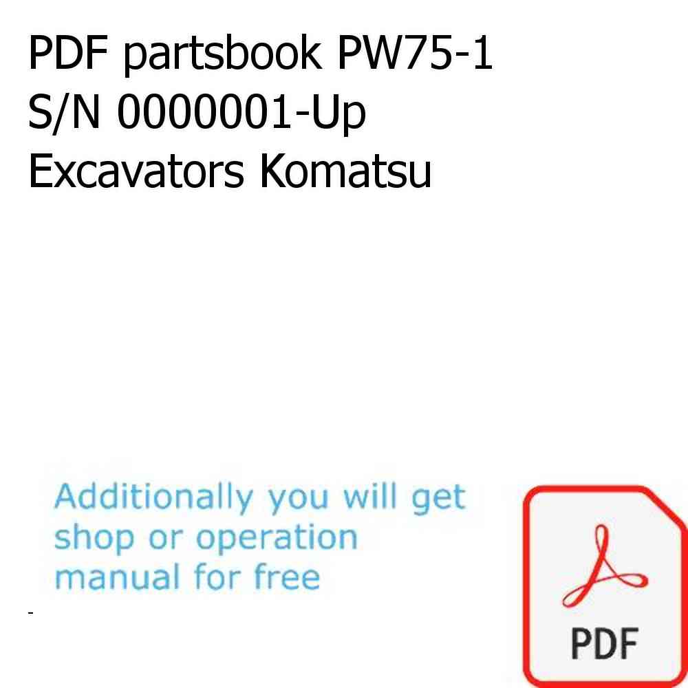 PDF partsbook PW75-1 S/N 0000001-Up Excavators Komatsu