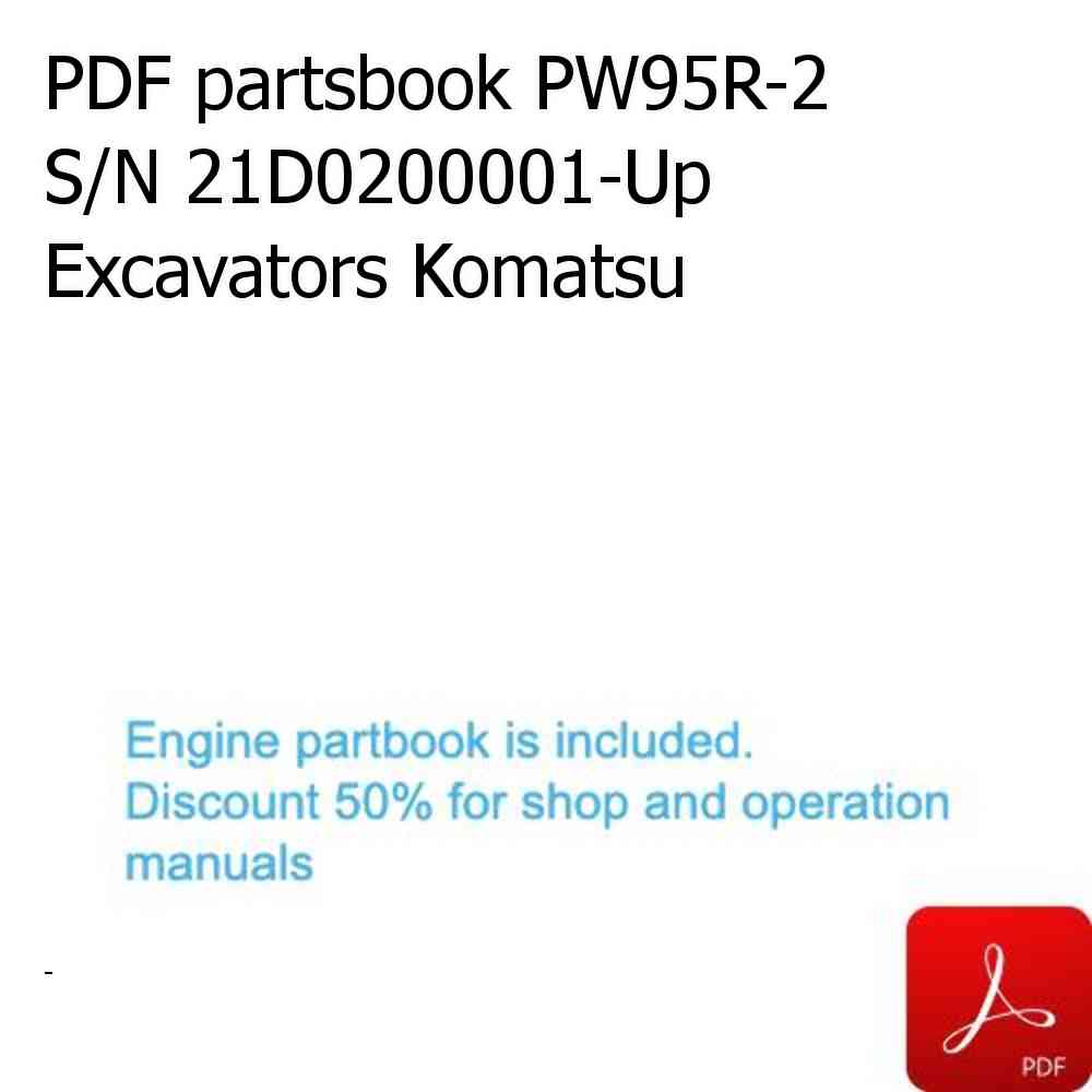 PDF partsbook PW95R-2 S/N 21D0200001-Up Excavators Komatsu