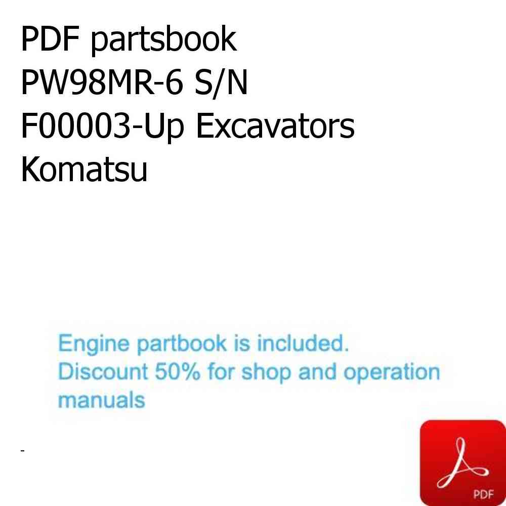 PDF partsbook PW98MR-6 S/N F00003-Up Excavators Komatsu