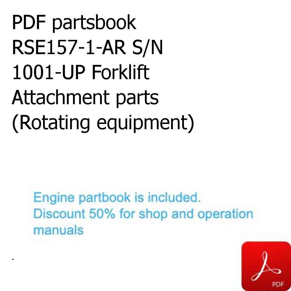 PDF partsbook RSE157-1-AR S/N 1001-UP Forklift Attachment parts (Rotating equipment)