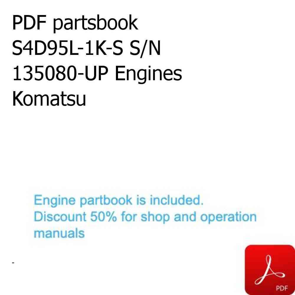 PDF partsbook S4D95L-1K-S S/N 135080-UP Engines Komatsu