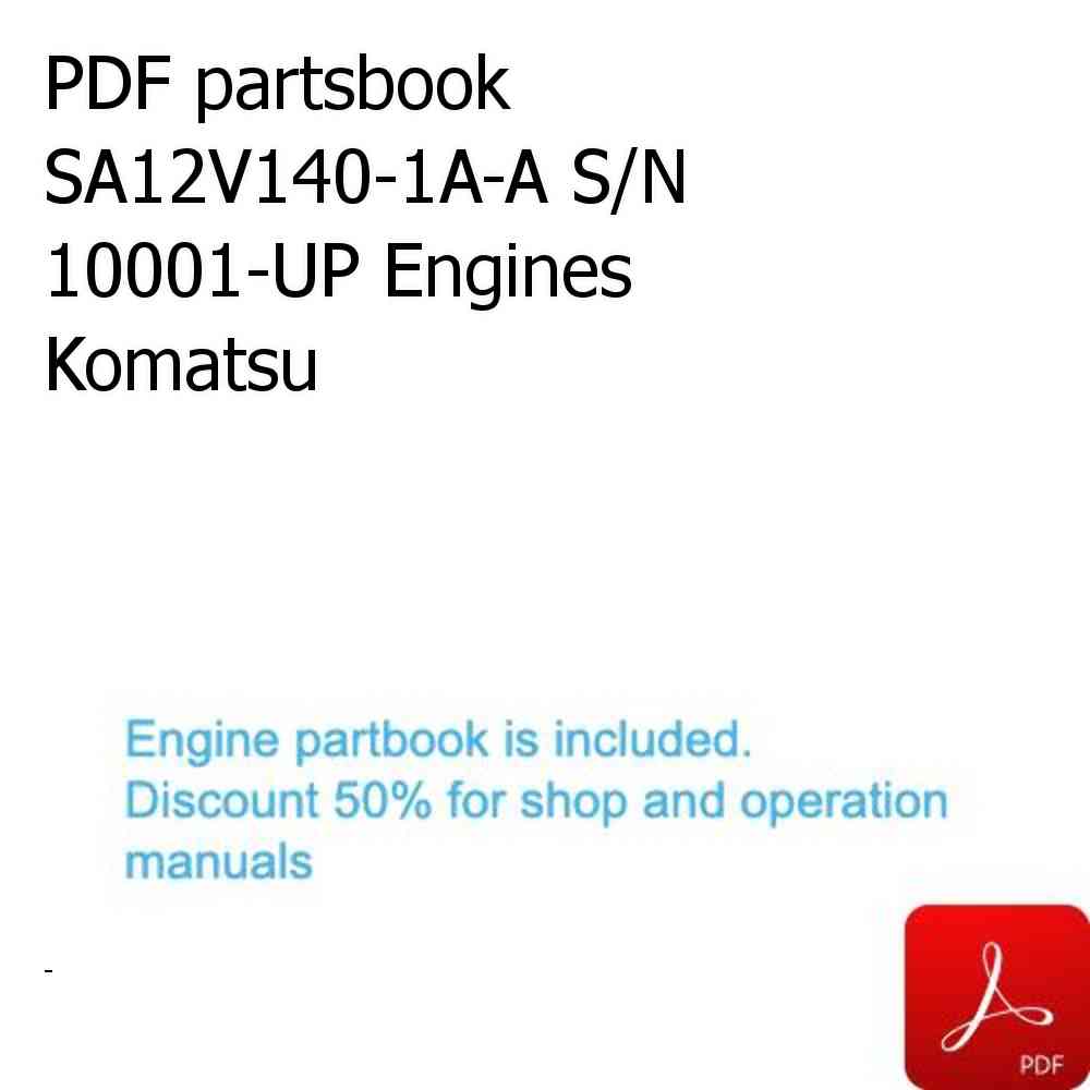 PDF partsbook SA12V140-1A-A S/N 10001-UP Engines Komatsu