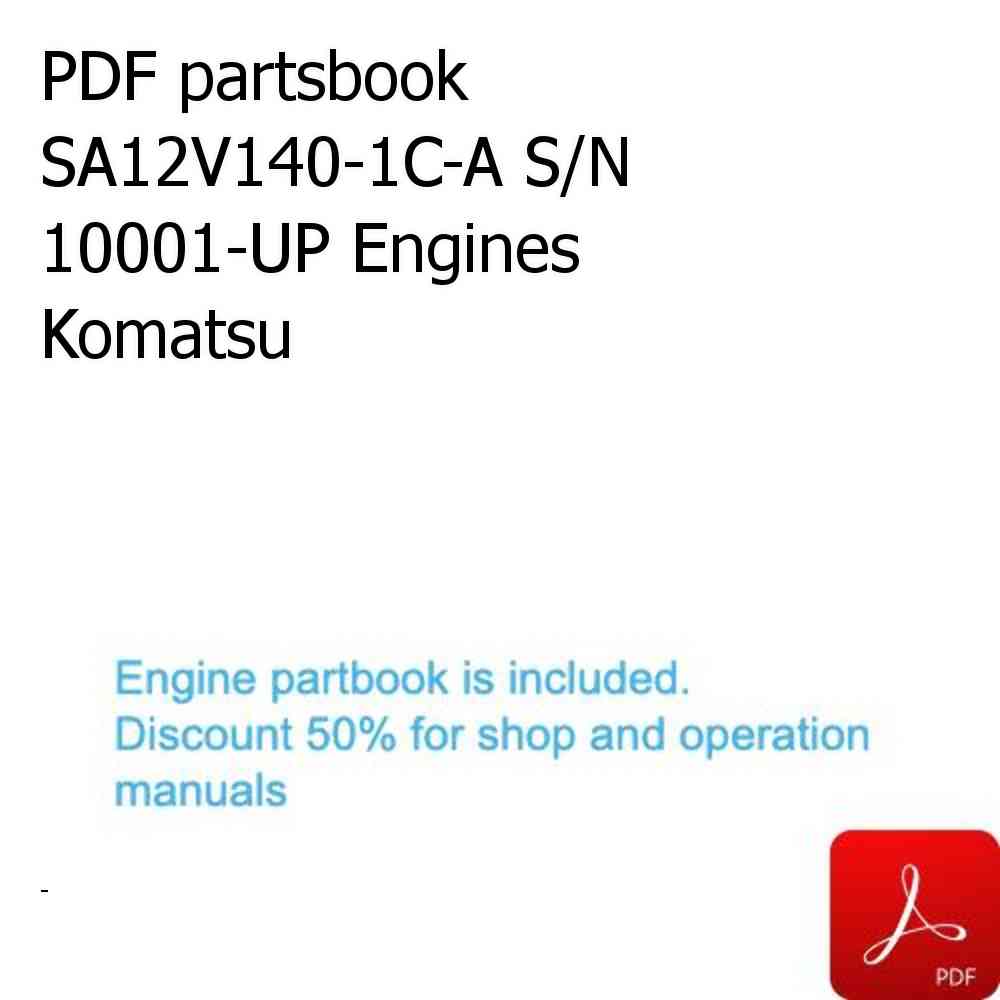 PDF partsbook SA12V140-1C-A S/N 10001-UP Engines Komatsu