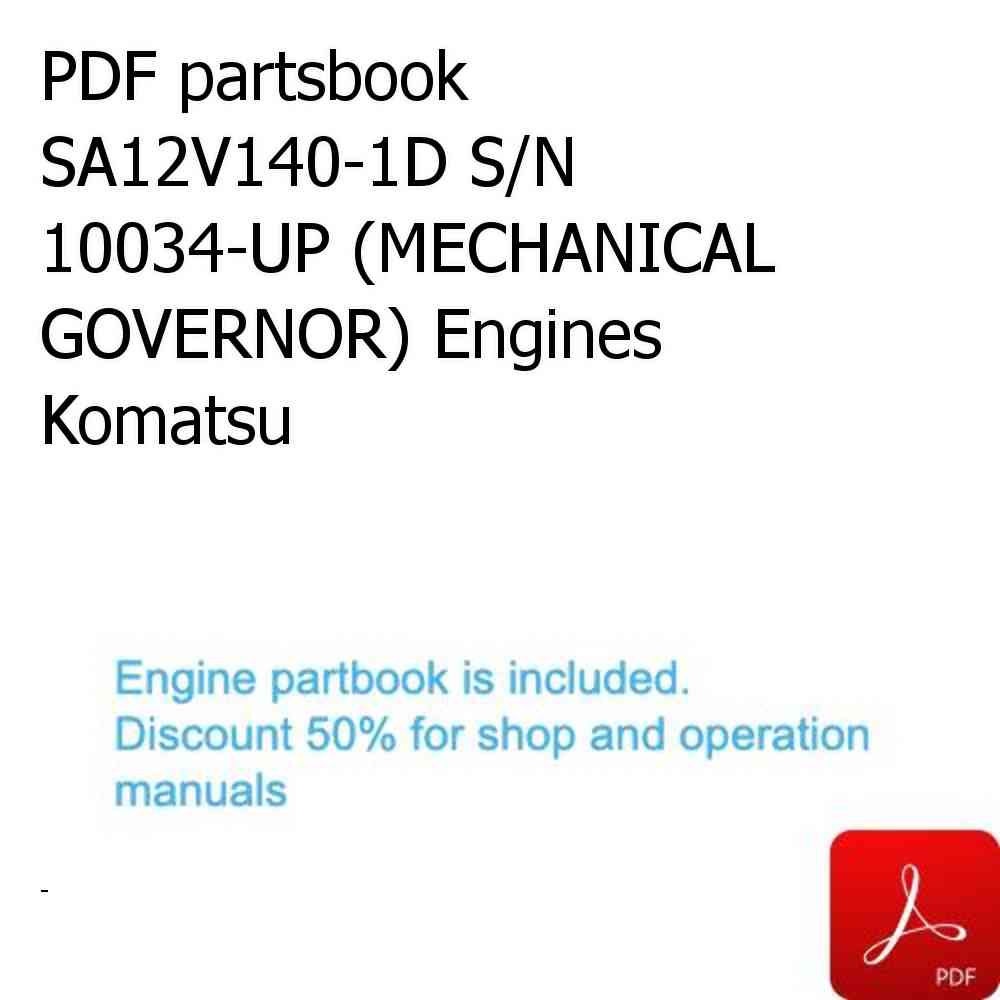PDF partsbook SA12V140-1D S/N 10034-UP (MECHANICAL GOVERNOR) Engines Komatsu