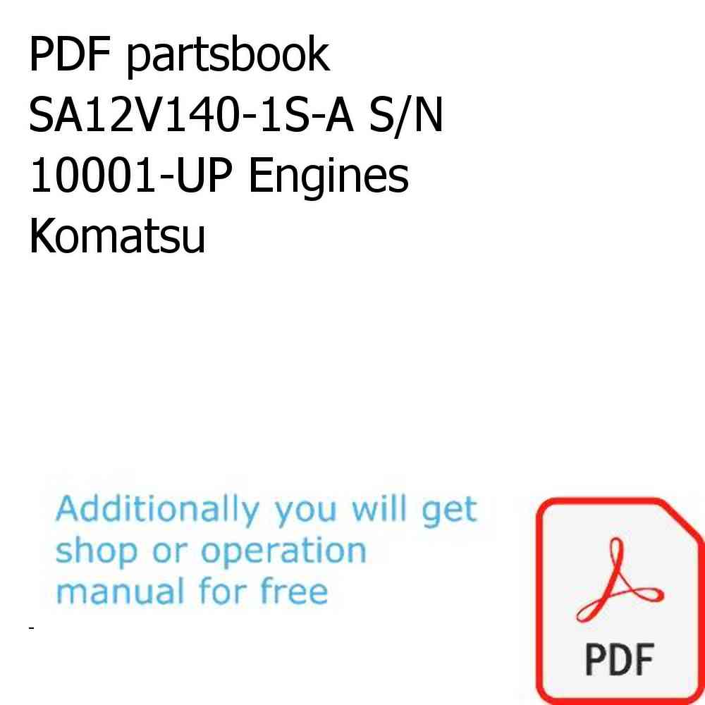 PDF partsbook SA12V140-1S-A S/N 10001-UP Engines Komatsu