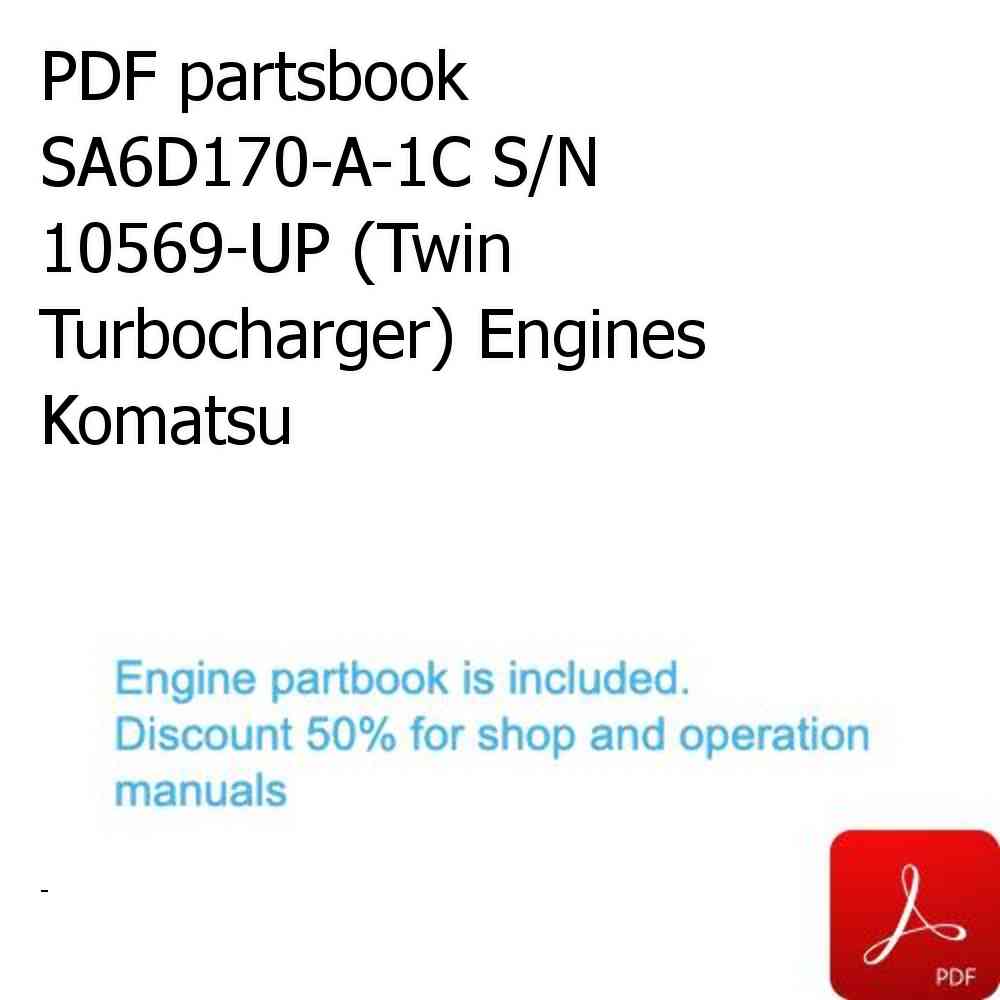 PDF partsbook SA6D170-A-1C S/N 10569-UP (Twin Turbocharger) Engines Komatsu