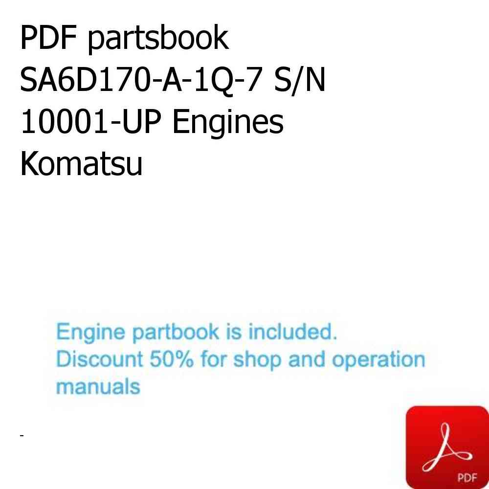 PDF partsbook SA6D170-A-1Q-7 S/N 10001-UP Engines Komatsu