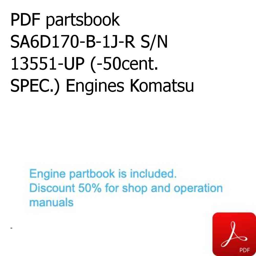 PDF partsbook SA6D170-B-1J-R S/N 13551-UP (-50cent. SPEC.) Engines Komatsu