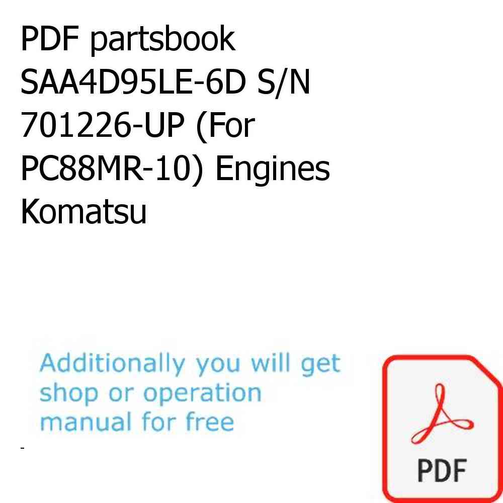 PDF partsbook SAA4D95LE-6D S/N 701226-UP (For PC88MR-10) Engines Komatsu