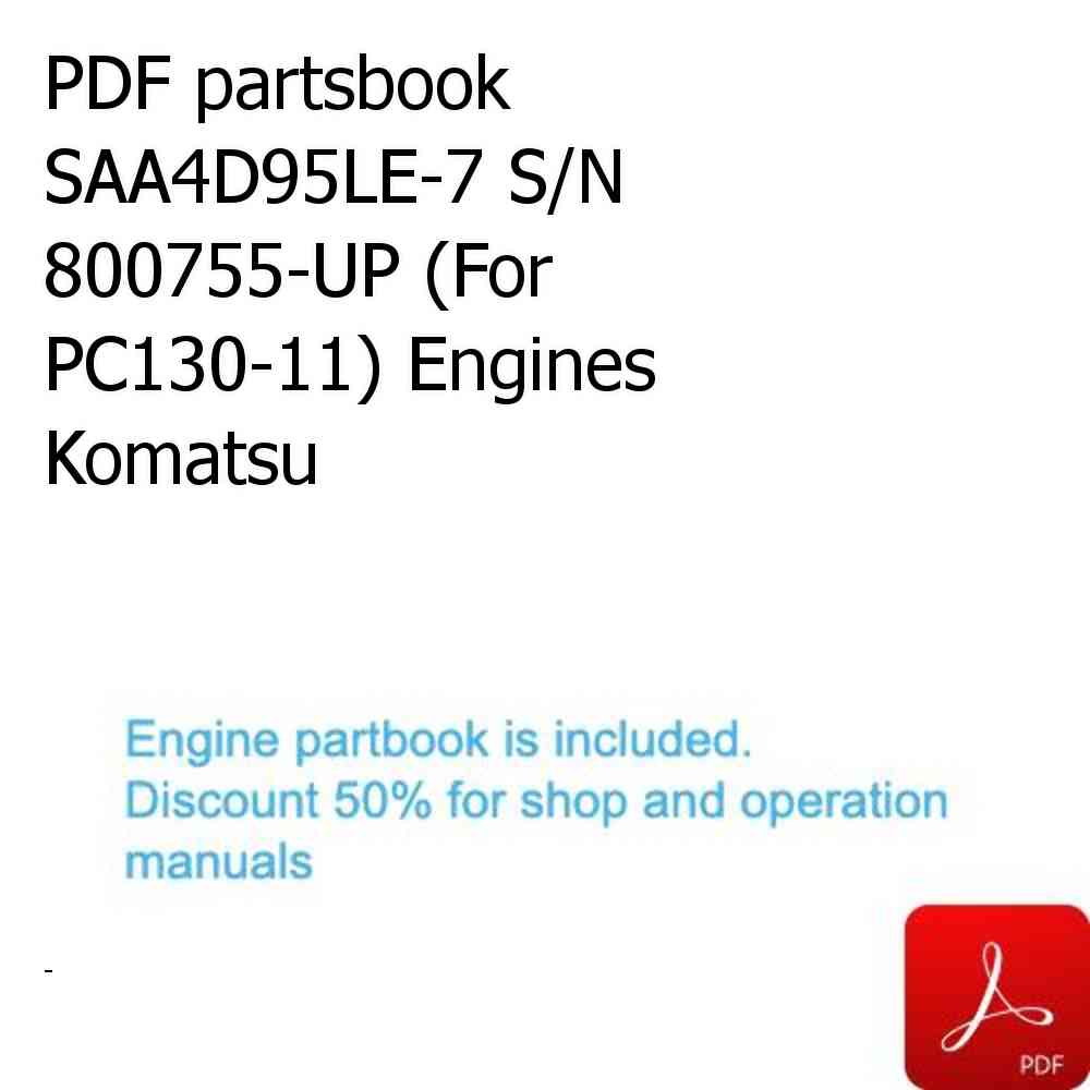 PDF partsbook SAA4D95LE-7 S/N 800755-UP (For PC130-11) Engines Komatsu