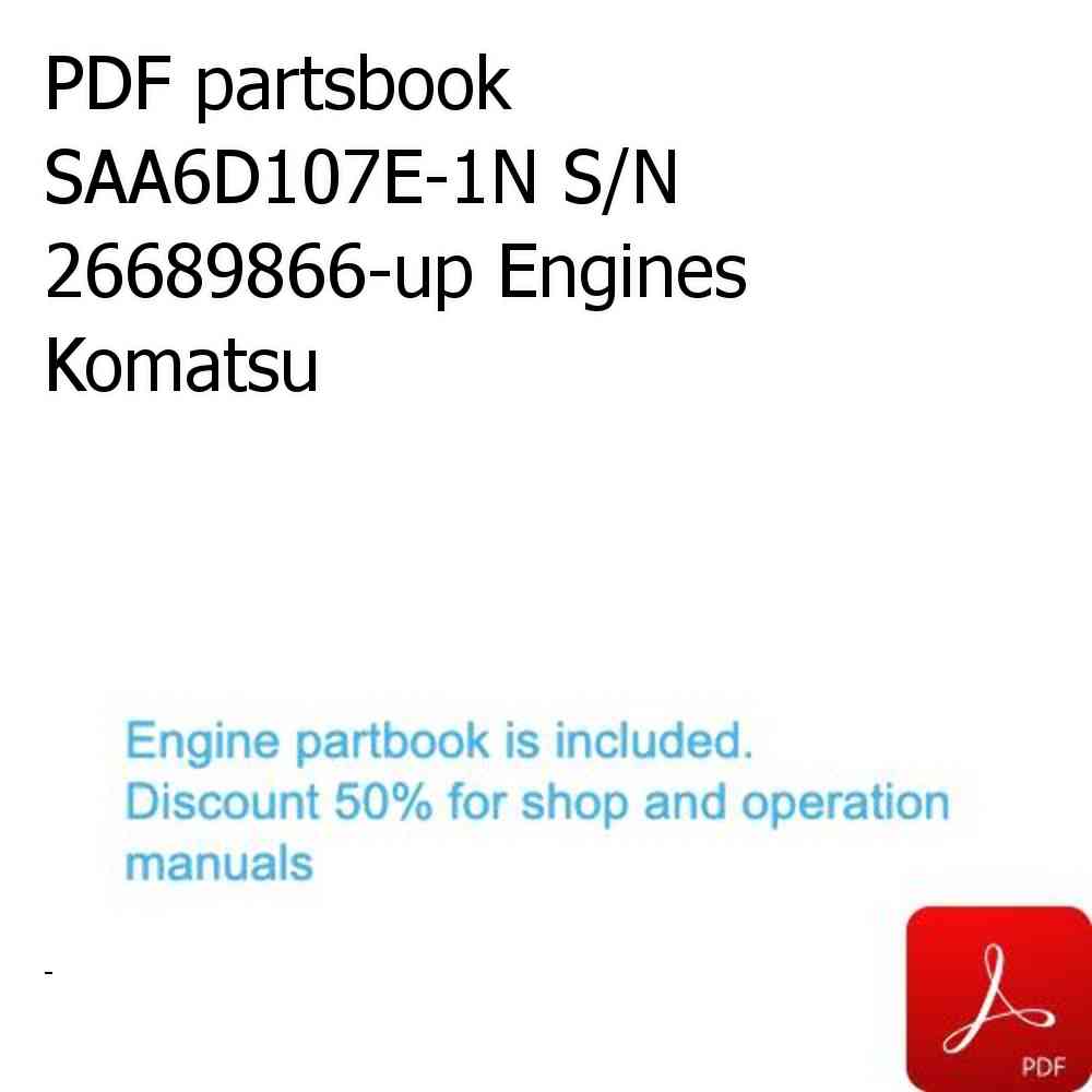 PDF partsbook SAA6D107E-1N S/N 26689866-up Engines Komatsu