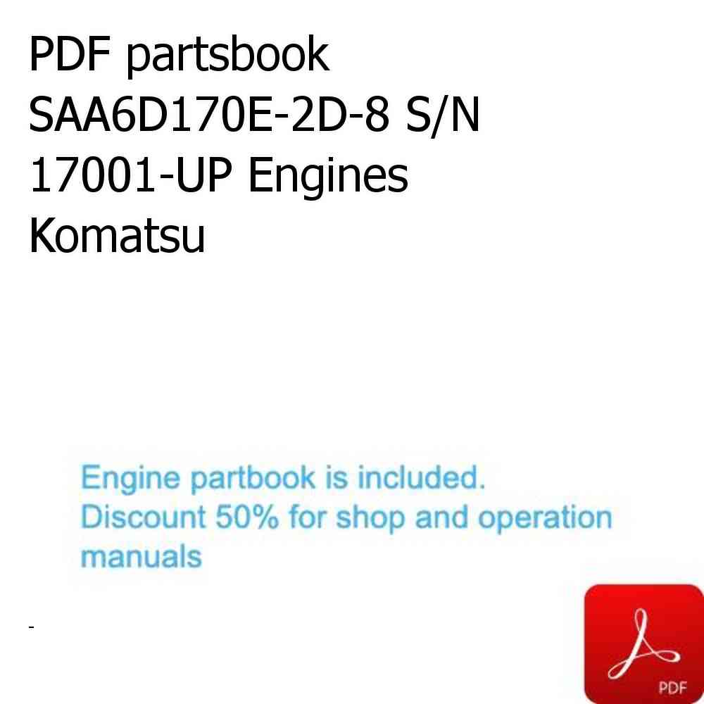 PDF partsbook SAA6D170E-2D-8 S/N 17001-UP Engines Komatsu
