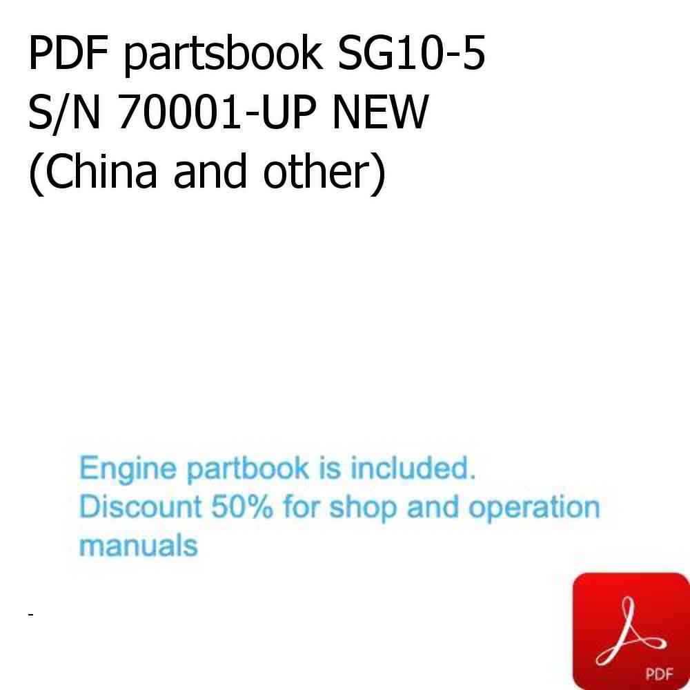 PDF partsbook SG10-5 S/N 70001-UP NEW (China and other)