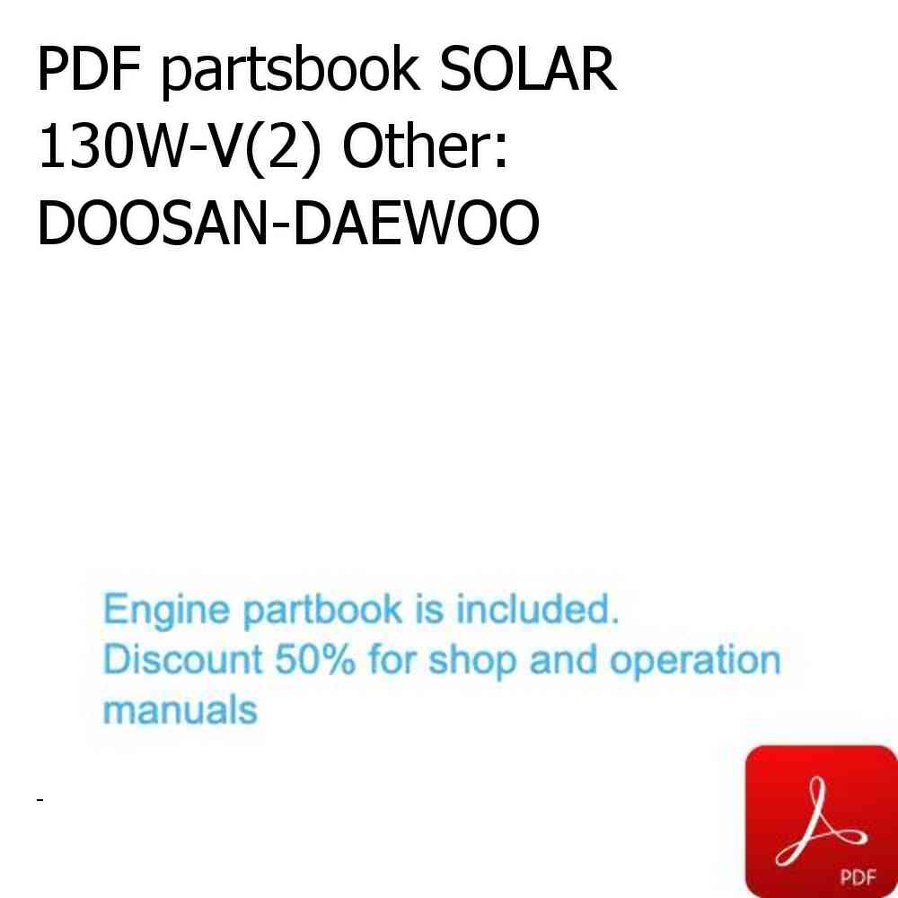 PDF partsbook SOLAR 130W-V(2) Other: DOOSAN-DAEWOO