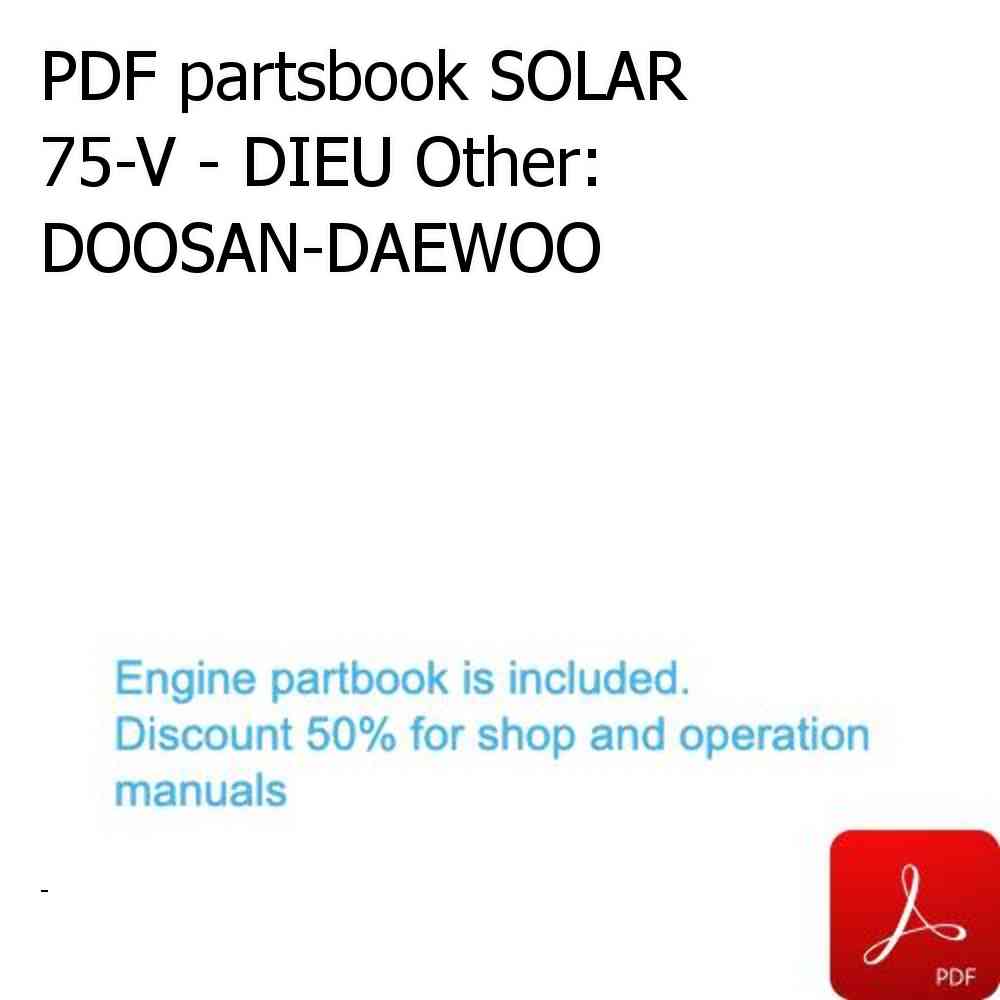 PDF partsbook SOLAR 75-V - DIEU Other: DOOSAN-DAEWOO