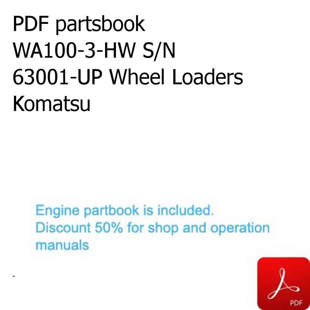 PDF partsbook WA100-3-HW S/N 63001-UP Wheel Loaders Komatsu