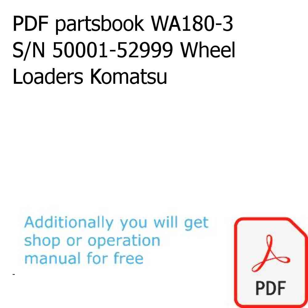PDF partsbook WA180-3 S/N 50001-52999 Wheel Loaders Komatsu