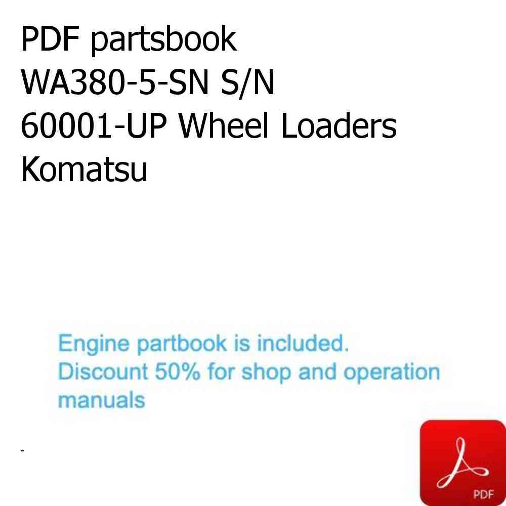 PDF partsbook WA380-5-SN S/N 60001-UP Wheel Loaders Komatsu