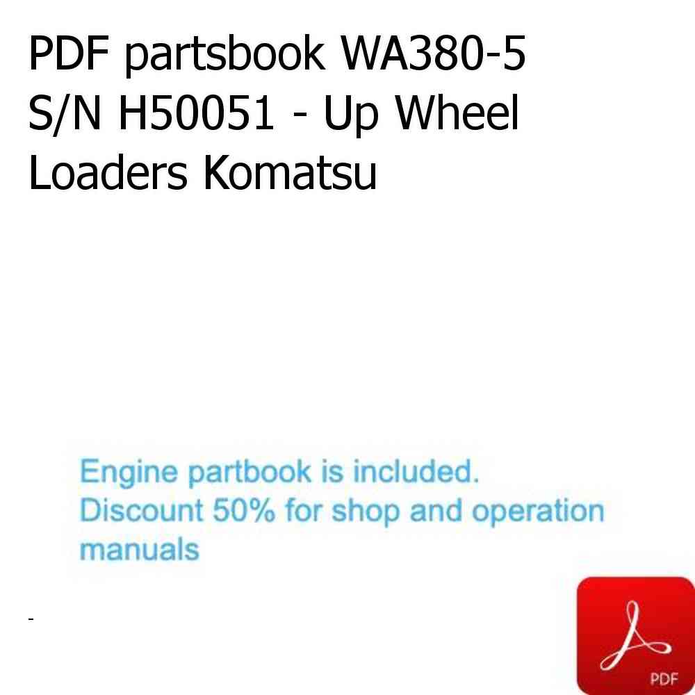 PDF partsbook WA380-5 S/N H50051 - Up Wheel Loaders Komatsu