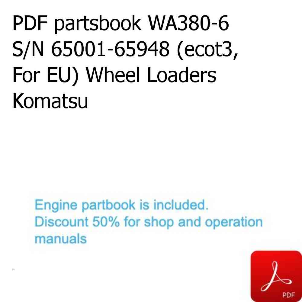 PDF partsbook WA380-6 S/N 65001-65948 (ecot3, For EU) Wheel Loaders Komatsu