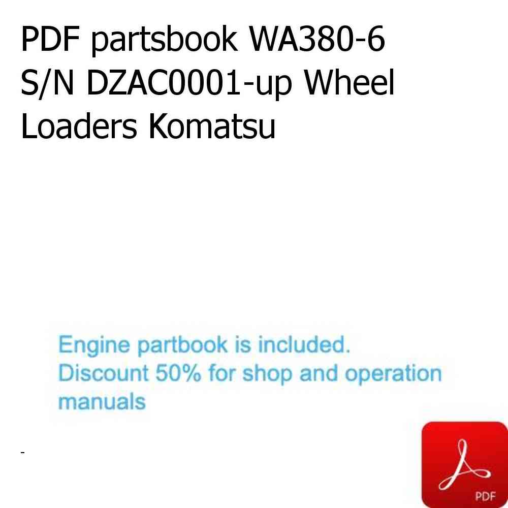 PDF partsbook WA380-6 S/N DZAC0001-up Wheel Loaders Komatsu